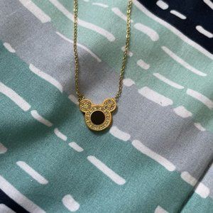 MOUSE Pendant Chain Necklace Inlaid Crystal